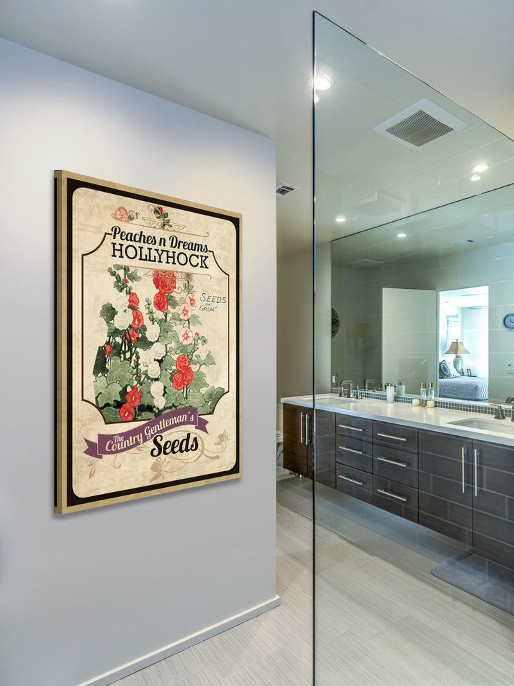 "Flower Packet Hollyhock" Painting Print on Canvas
