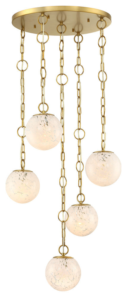 Designers Fountain D329M-5CH Wine Flower 5 Light 25"W Chandelier - Brushed Gold