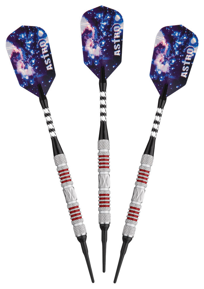 Astro Tungsten Soft Tip Darts, Red Rings, 18 Grams