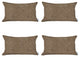 Set of 4 Tan Jacquard Lumbar Pillow Covers