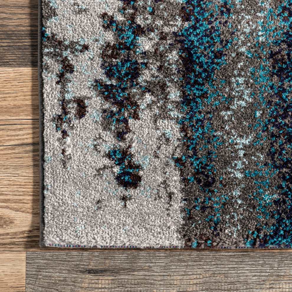 Nuloom Winter Abstract Area Rug, Teal 6'7"x9'
