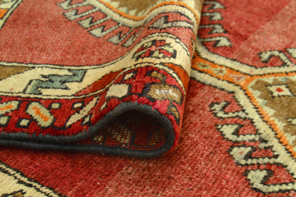 Fine Vintage Distressed Dalili Rust/Ivory Runner, 3'3 x 9'8