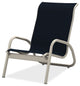 Gardenella Sling Stacking Poolside Chair, Textured Warm Gray, Navy