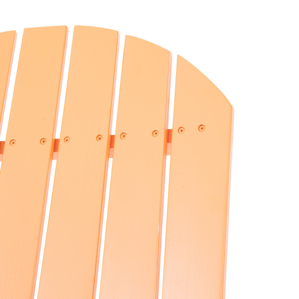 Cartagena Outdoor Acacia Wood Adirondack Chair, Tangerine