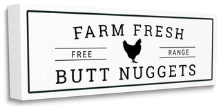 Farm Fresh Butt Nuggets Funny Chicken Word Design, 20"x48"