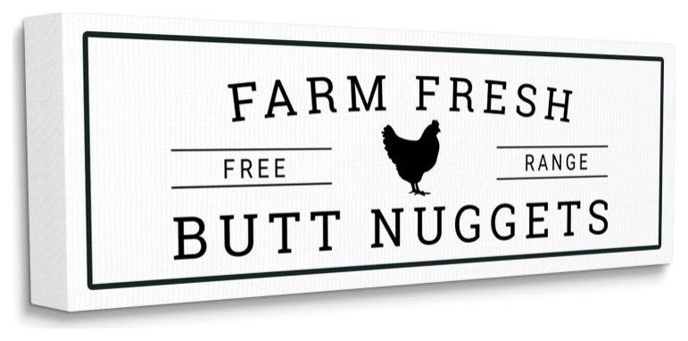 Farm Fresh Butt Nuggets Funny Chicken Word Design, 20"x48"