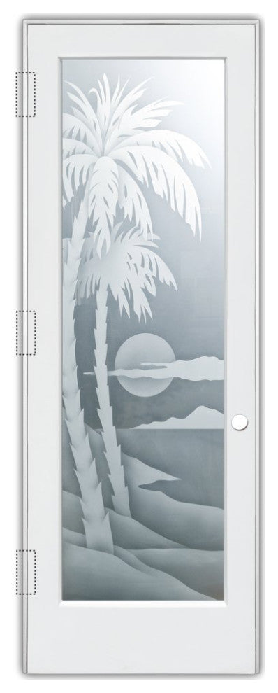 Interior Prehung Door or Interior Slab Door - Palm Sunset - Primed - 24" x...