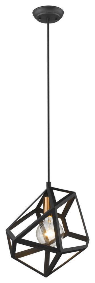 Hedron 1-Light Matte Black Pendant