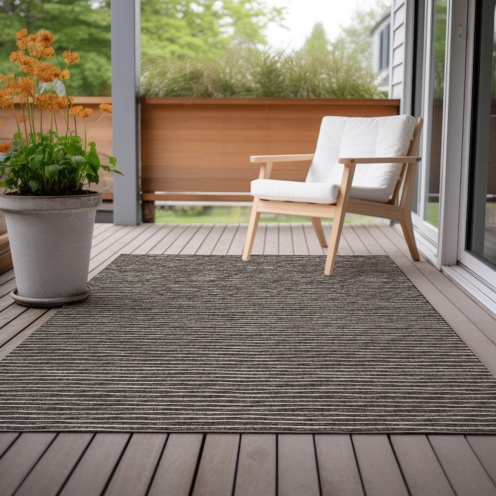 Indoor/Outdoor Laidley LA1 Chocolate Machine Washable 5' x 7'6" Rug