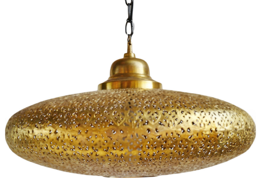 Brass Pattern Moroccan UFO Pendant Light