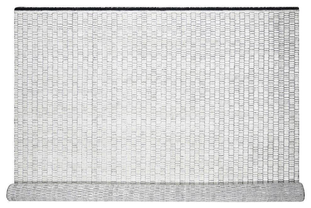 Ivory Wool and Silk Hand Loomed Modern Oversized Oriental Rug 12'2"x14'11"