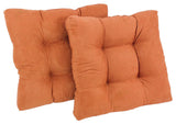 19" Squared Microsuede Tufted Dining Chair Cushion, Set of 2, Spice