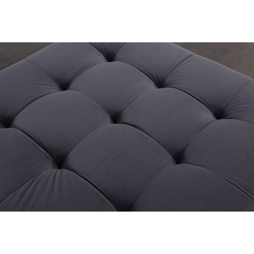 Frederick Transitional Modern Ottoman / Footstool, Gray