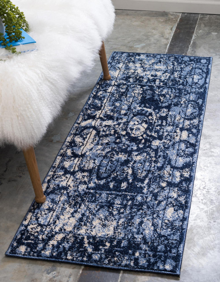 Rug Unique Loom La Jolla Blue Runner 2' 7 x 10' 0