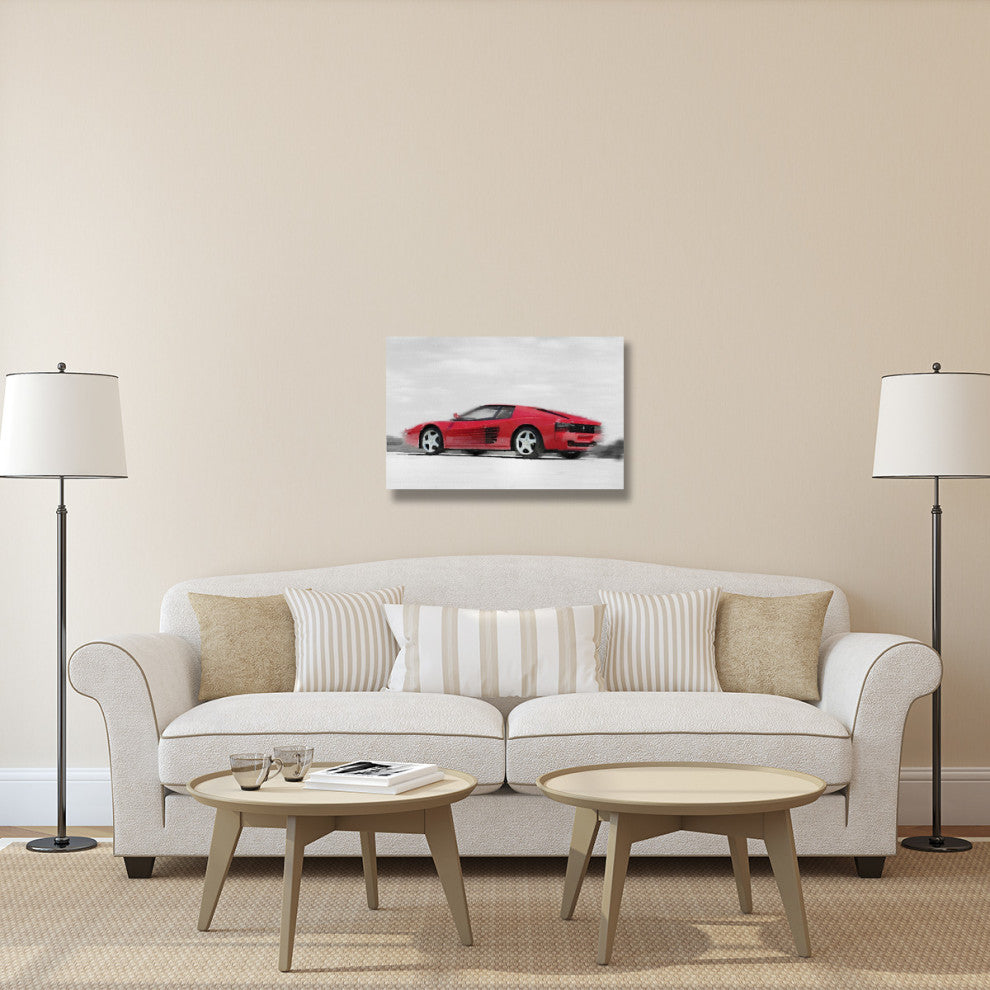 "Ferrari 512 TR Testarossa Watercolor" Fine Art Print
