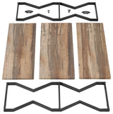 Rustic Industrial 3-Tier Zigzag Floating Wall Shelf