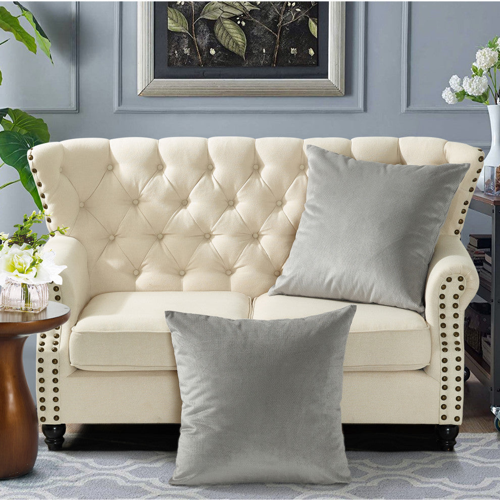 Milliken Plush Pillow Shell 2 Piece Set, Silver, 26" X 26"