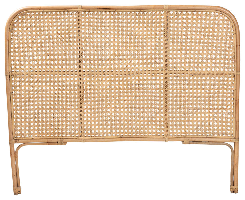 Linette Modern Bohemian Natural Rattan Queen Size Standalone Headboard