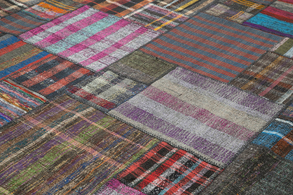 Rug N Carpet - Handmade Anatolian 10' 10'' x 13' 5'' Rustic Patchwork Kilim Rug