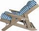 Folding and Reclining Siesta Chair, Poly Lumber, Weathered Wood, Shore Regatta