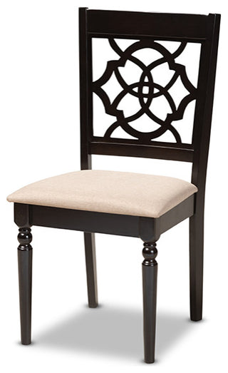 Baxton Studio Renaud Modern and Contemporary Sand Fabric Upholstered Espresso B