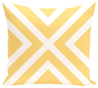 "x" Marks The Spot Stripes Print Pillow, Lemon, 20"x20"