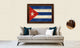 Cuba Country Textured Flag Print With Brown Gold Frame, 15"X21"