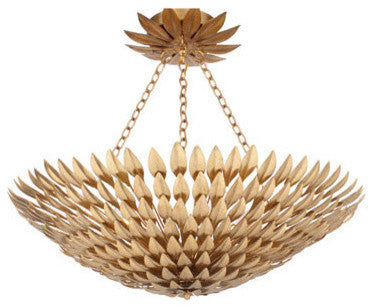 Crystorama 519GA_CEILING Eight Light Ceiling Mount Broche Antique Gold