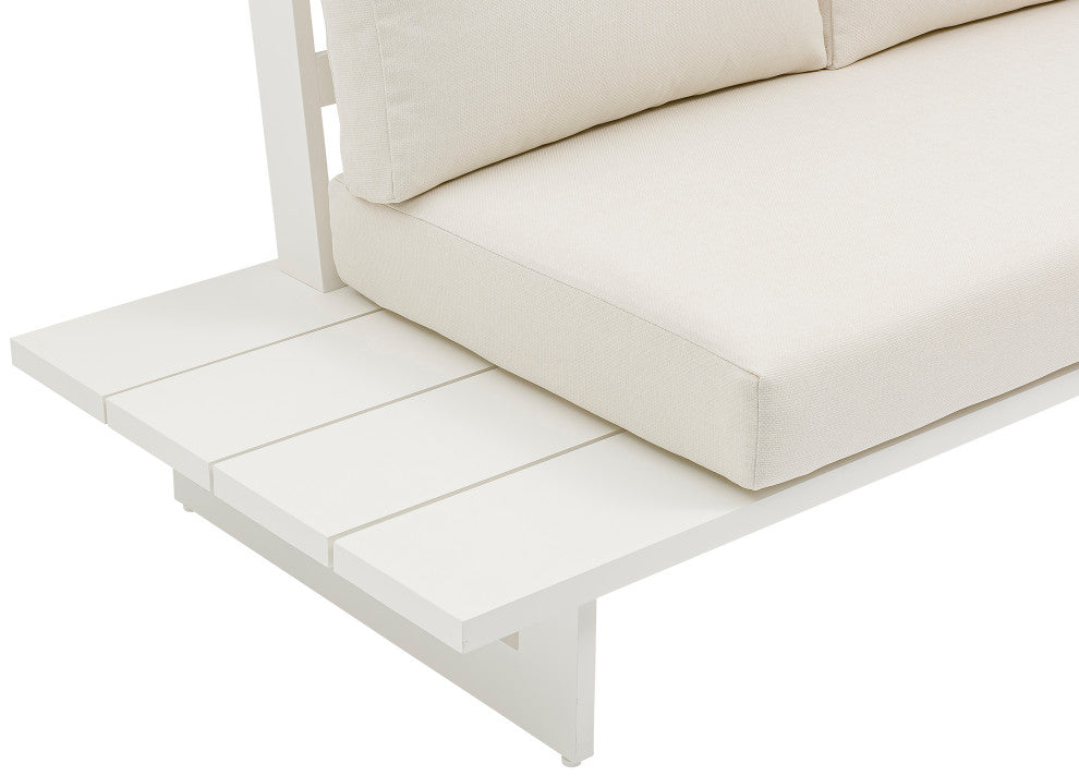 Maldives Cream Water Resistant Fabric Outdoor Patio Modular Sectional