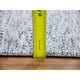 Cloud Gray Natural Undyed Wool Grass Design Hand Knotted Square Rug, 6'x6'