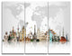"Famous Monuments Across World" Metal Wall Art, 3 Panels, 36"x28"