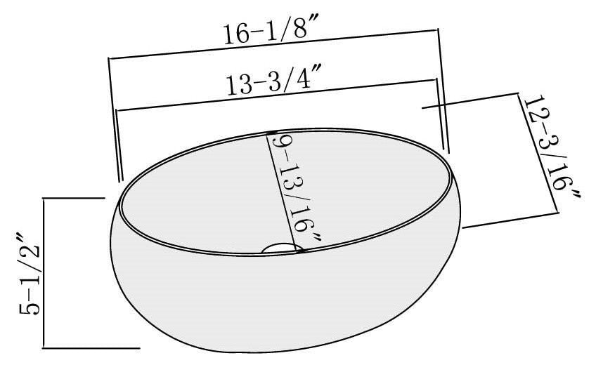 Fine Fixtures White Vitreous China Round Modern Vessel Sink