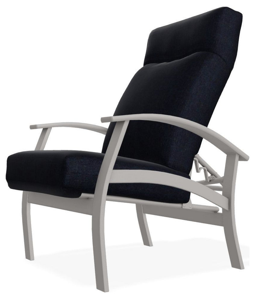 Belle Isle Cushion Outdoor Adjustable Back Chair, Indigo/Warm Gray