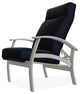 Belle Isle Cushion Outdoor Adjustable Back Chair, Indigo/Warm Gray