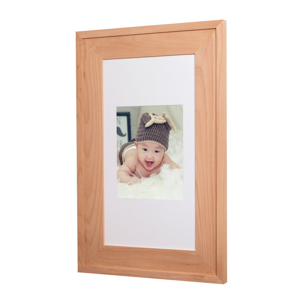 Concealed Picture Frame Medicine Cabinet, Unfinished Raised, 14"x24"
