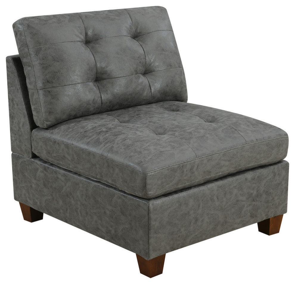 Living Room Armless Chair, Antique Gray