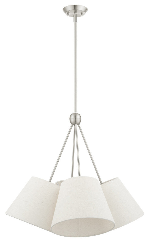 Livex Lighting Prato 4 Light Brushed Nickel Chandelier