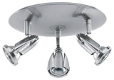Cobra, Spotlight Cluster, Halogen, Brushed Steel Finish With Shade