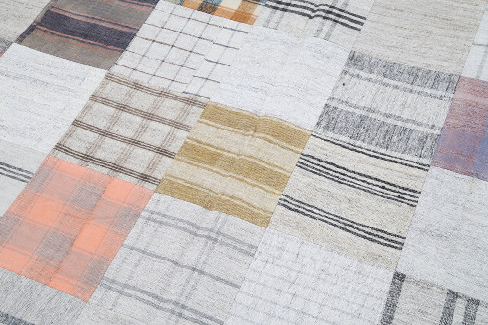 Rug N Carpet - Handmade Anatolian 6' 7'' x 9' 10'' Unique Patchwork Kilim Rug