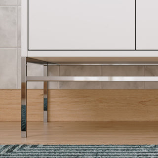 Lockhart Bath Vanity, White, 48", Polished Chrome Hardware, Single Sink, Freestanding