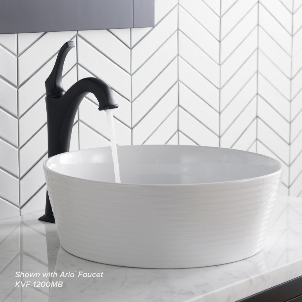 Viva Ceramic Round Vessel Bathroom Sink, White