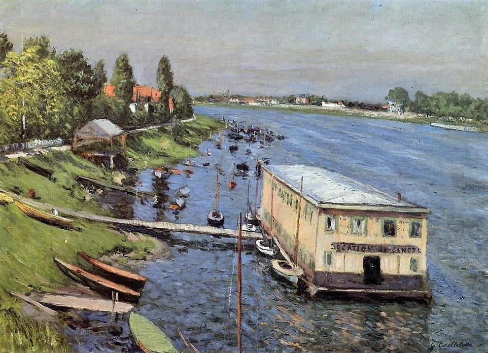 Gustave Caillebotte A Boathouse in Argenteuil, 18"x27" Gallery Wrapped Canvas