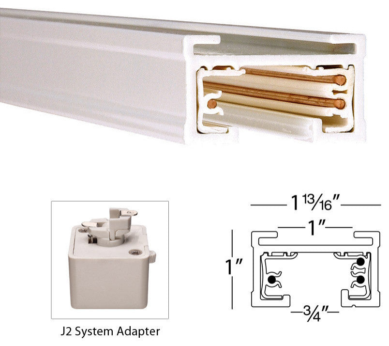 WAC Lighting J2-T4 48" Track for J2-Track Systems - White