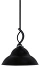 Cavella Stem Mini Pendant, Matte Black Finish, 13" Matte Black Metal Shade