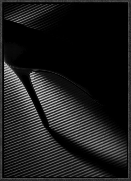 "Black Heel Down" Framed Canvas Giclee by Erik Schottstaedt, 12x17"