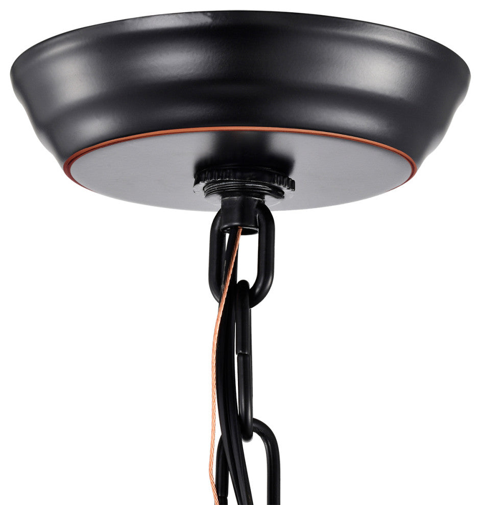 4-Light Oil Rubbed Bronze Lantern Cage Pendant Chandelier