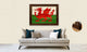Wales Country Textured Flag Print With Brown Gold Frame, 15"X21"