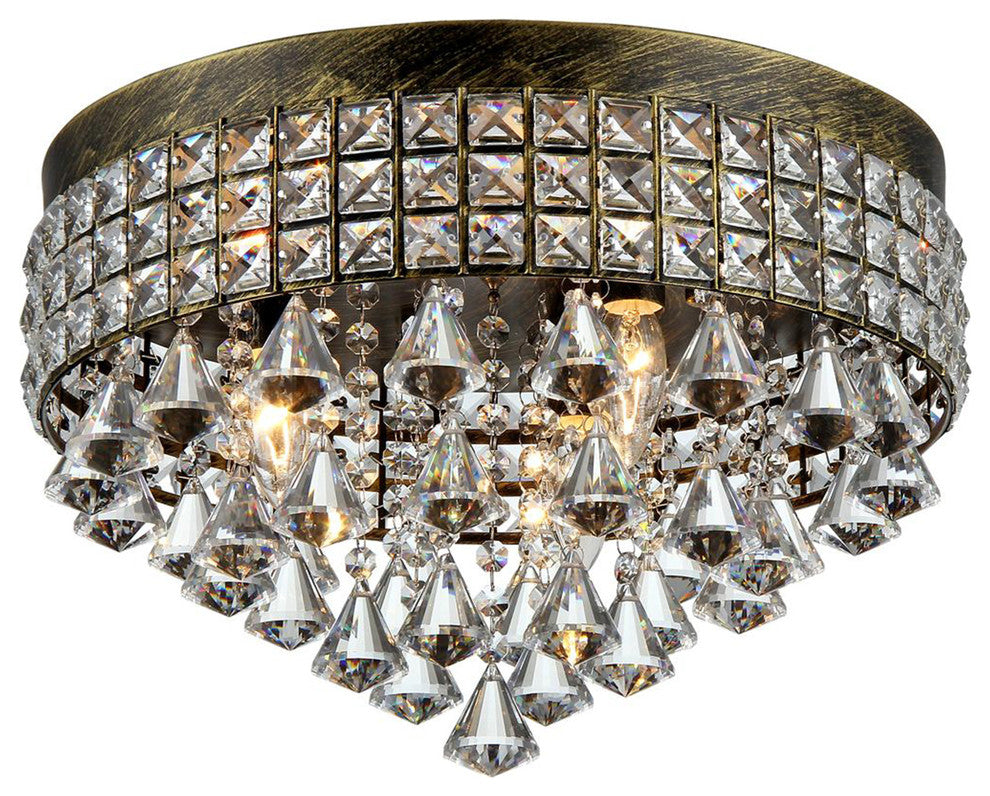 Melly 3-Light Antique 16" Crystal Chandelier