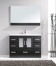 Zola 48" Single Bathroom Vanity Set, Espresso, White Ceramic Countertop