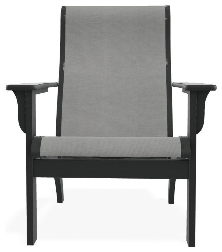 Adirondack Sling Outdoor Adirondack Armchair, Alloy/Graphite